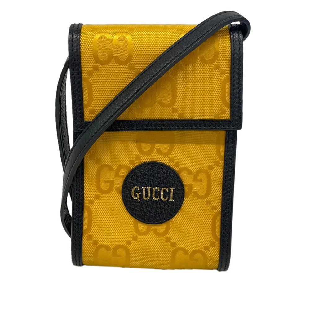 Gucci Jumbo GG Shoulder Bag 625599 Nylon Canvas Yellow Black Women's
